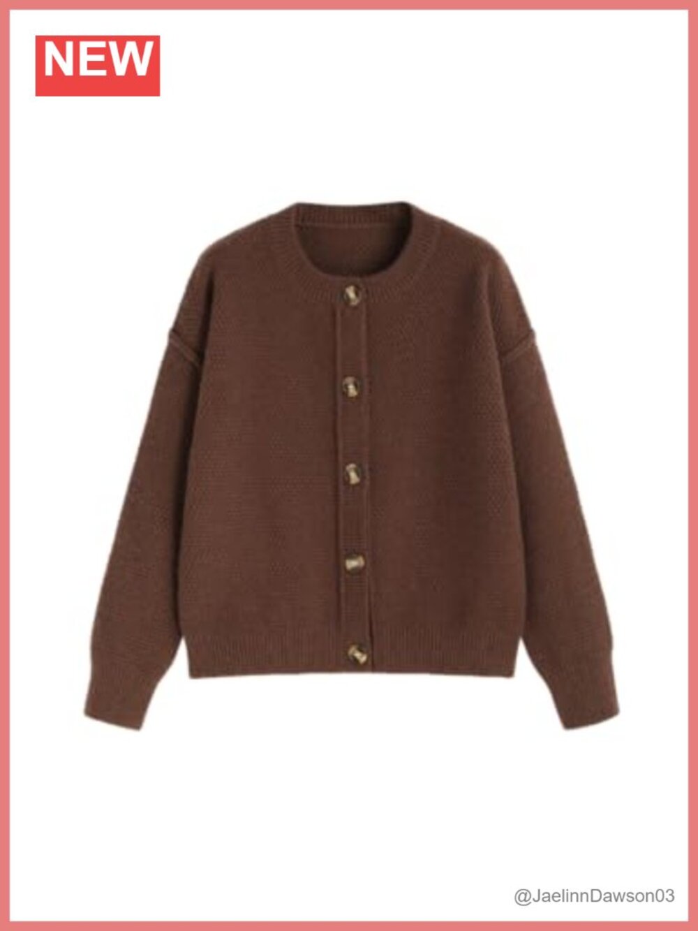 Knit Cardigan Button Down Crew Neck Long Sleeve Thick Outerwear Winter Outfit